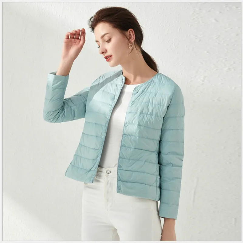 

Woman Portable Matt Fabric Lightweight Slim Warm Parka Solid Colors Single Breasted Oversize Jackets M-4XL Casual Duck Down Coat