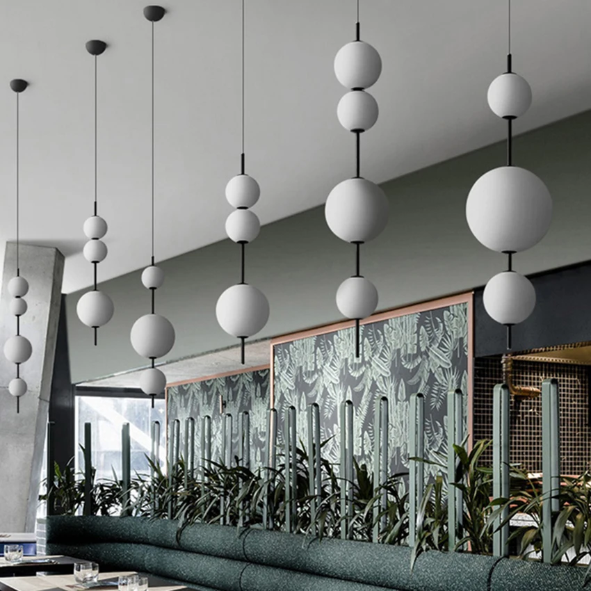 

Скандинавская матовая стеклянная люстра, креативный минималистичный светодиодный светильник в стиле постмодерн для ресторана, бара, кафе, ...