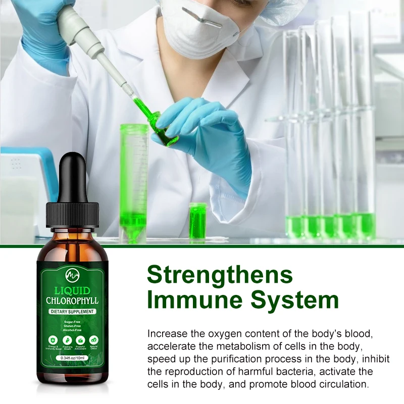 Жидкий хлорофилл капли фотокапли для повышения энергии Очищение действие плохой