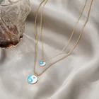 Женское Ожерелье с кулоном и цепочкой, Золотистое Ожерелье-чокер из нержавеющей стали