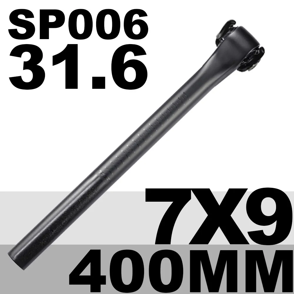 OG-EVKIN SP-005/SP-006 Carbon Seatpost 6° Road Bicycle Seatpost 27.2/31.6mm Seat Tube 350/400MM Canote Carbono Bicycle Parts - Цвет: SP006-31.6-400-7x9