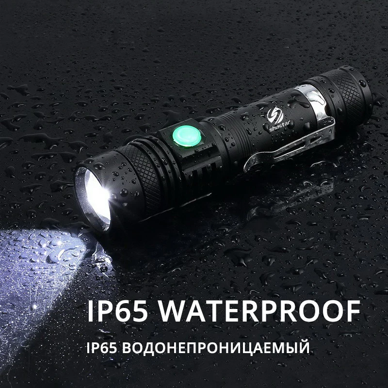 

Ультраяркий светодиодный фонарик со светодиодной лампой XP-L V6 светодиодный водонепроницаемый фонарик с зумом, 4 режима освещения, многофунк...