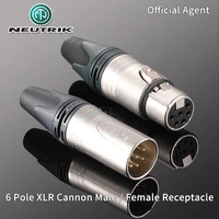 neutrik 6 pole male female xlr cannon cable connector nc6fxx nc6mxx 6core stage lighting balanced microphone anti oxidation plug