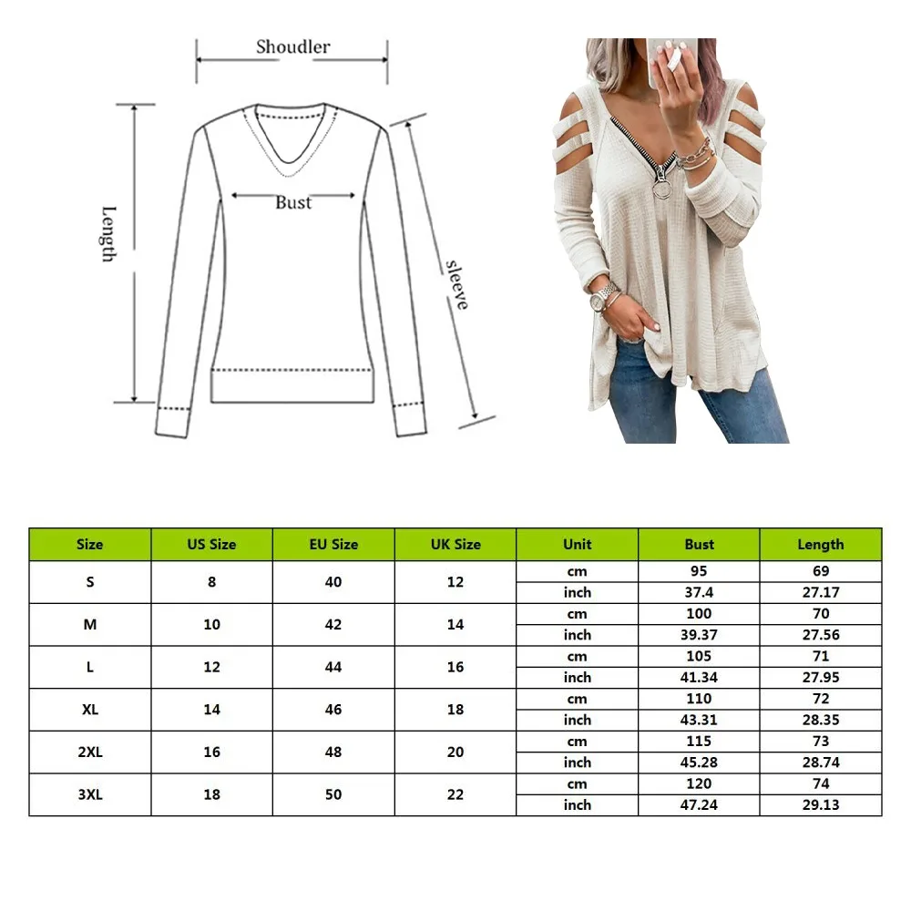 

Fashion Tops Blouses for Women Hollow Out Long Sleeve Tops Lady Zip V-Neck Solid Blouses Shirts 2021 Spring Casual Women Blusas
