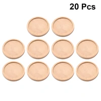 204050pcs wood round trays retro pendant base badge breastpin lapel pin base jewelry crafts making accessories