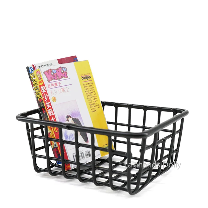 

1:6 Doll House Mini Iron Frame/storage Basket Model for Doll House Kitchen Living Room Furniture Decoration Accessories