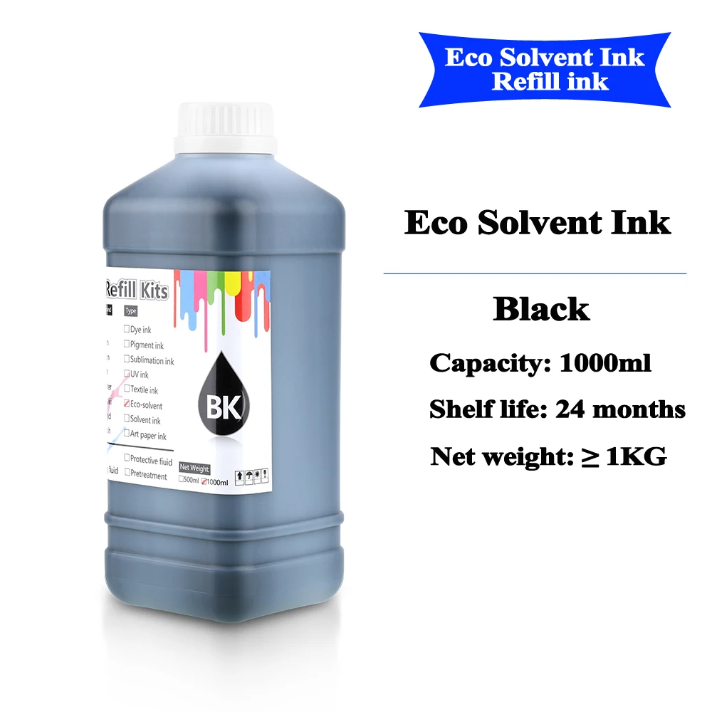 250ML 500ML 1000ML Eco Solvent Ink for Epson DX5 DX6 DX7 printhead Mimaki JV33 JV34 CJV300 JV3 JV5 CJV150 CJV160 CJV30 Printer