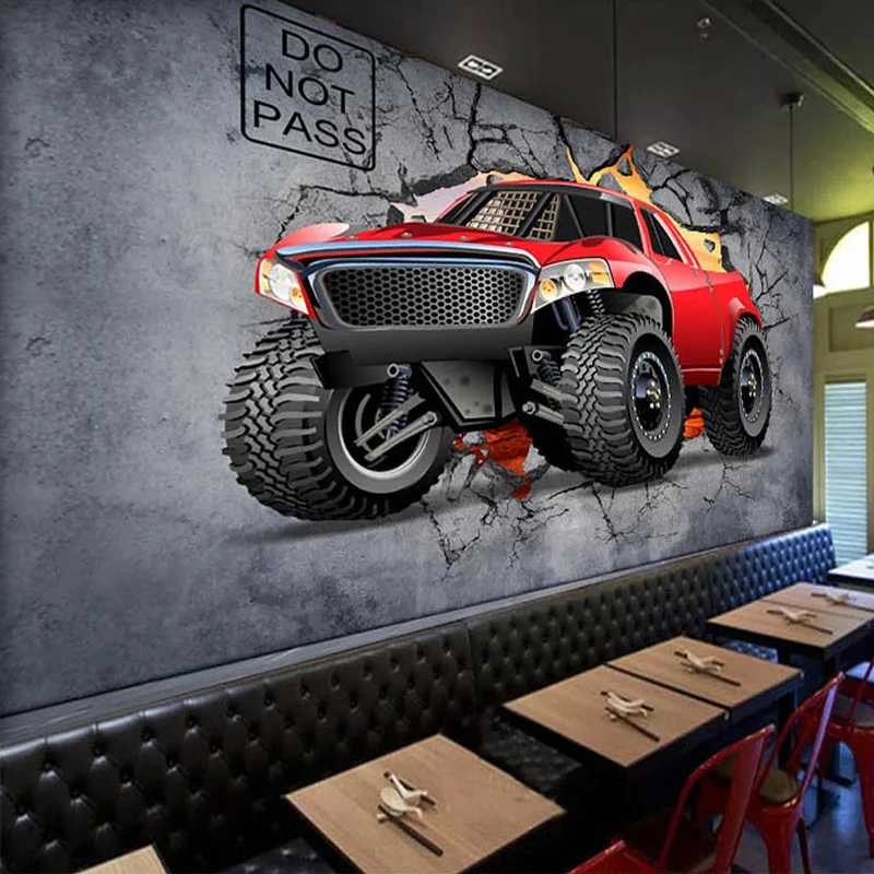 Самоклеящиеся настенные 3D обои на заказ стерео Красная Наклейка стену