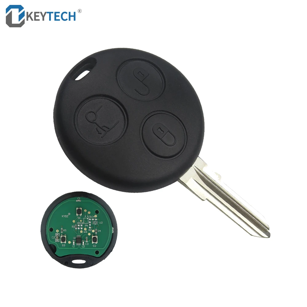 OkeyTech 3BT 433Mhz Keyless Remote Car Key For Mercedes Benz Smart Fortwo 450 Forfour 451 Smart Roadster For Benz Remote Key car accessories key cover styling automobiles for smart city coupe cabrio crossblade fortwo roadster k forfour