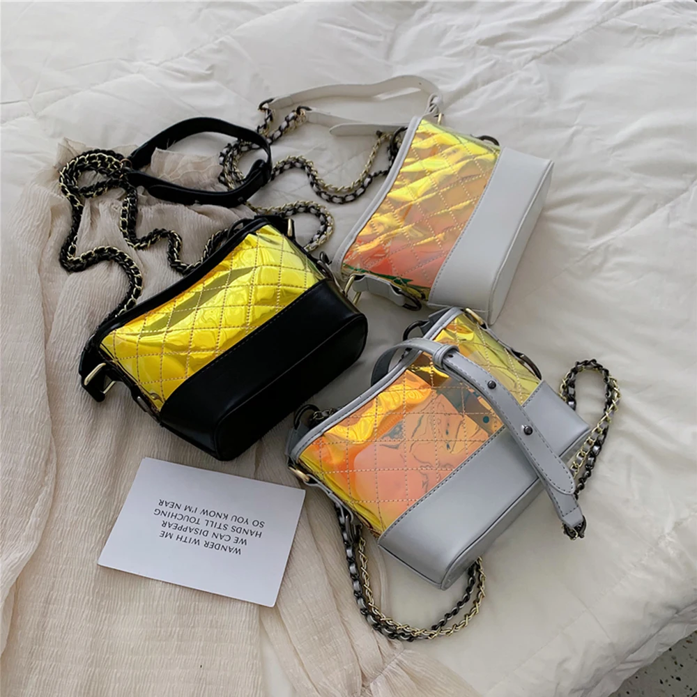 Лазерная сумка с цепочкой через плечо женская сумка-мессенджер ins новинка 2020