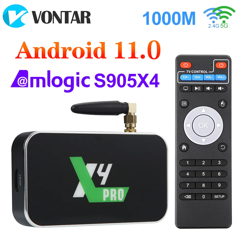 2021 ТВ-приставка UGOOS X4 Pro Android 11 Amlogic S905X4 LPDDR4 4 Гб ОЗУ 32 Гб ПЗУ поддержка AV1 CEC HDR 1000M BT4.0 OTT 4K ТВ-приставка