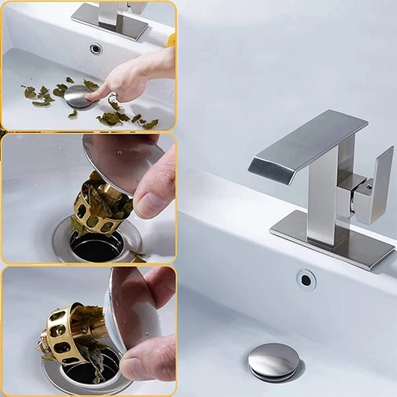 

Universal Wash Basin Bounce Drain Filter Sink Drain Vanity Stopper Bathroom Accessories Bathtub Plug Trap Hair Catcher Faucet