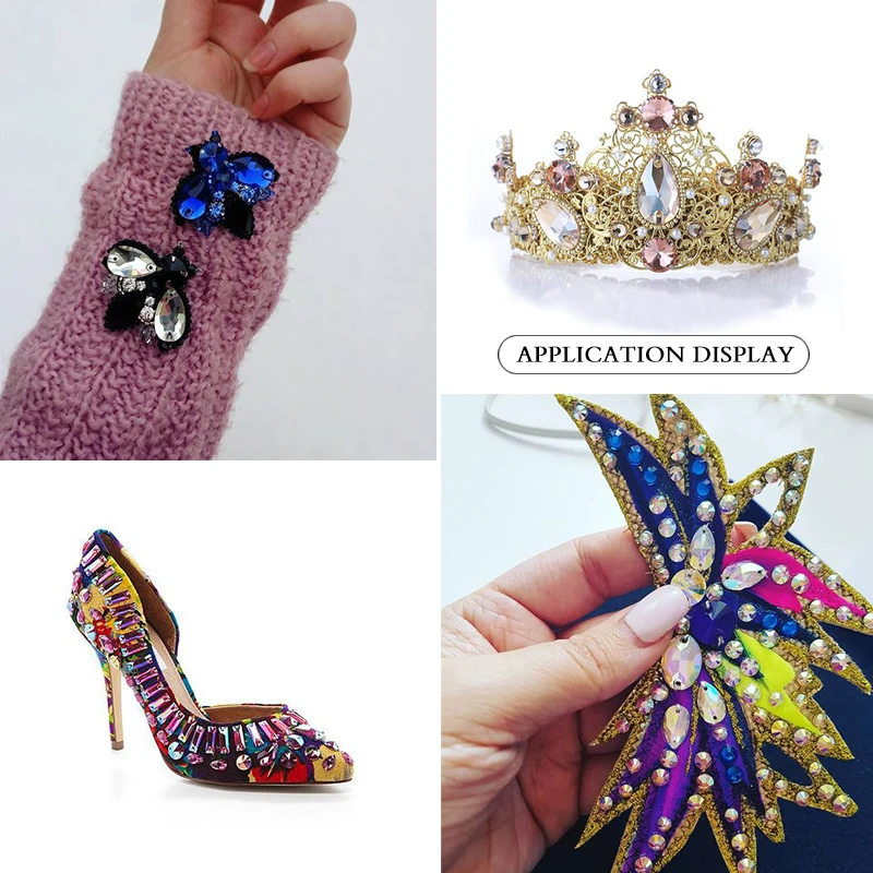 Квадратный Форма Flatback пришить стразы кристаллы с двумя отверстиями бисер из