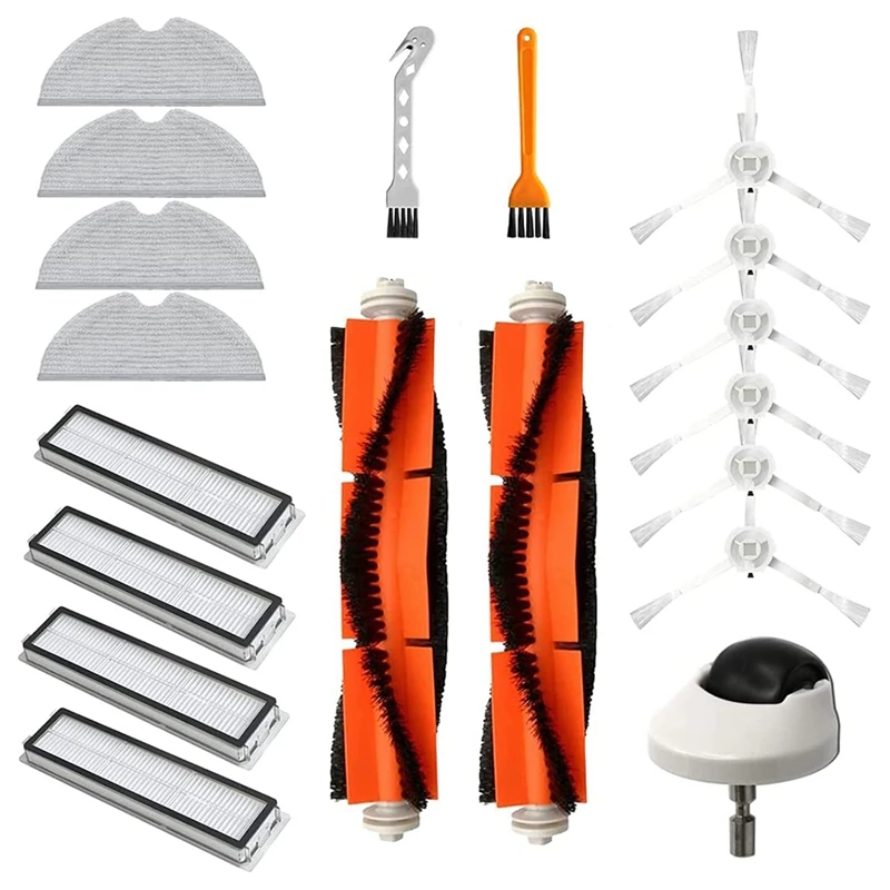 

19 Piece Accessory Kit for Dreame D9 Vacuum Cleaner Parts 1 Main Brush, 6 Side Brushes, 4 Filters, 4 Wipes