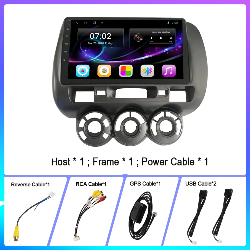 2 Din 6G 128G Android 10.0 Car Multimedia Player For HONDA FIT JAZZ RHD 2002-2008 GPS Navigation Stereo WIFI 4G DSP Radio No DVD |