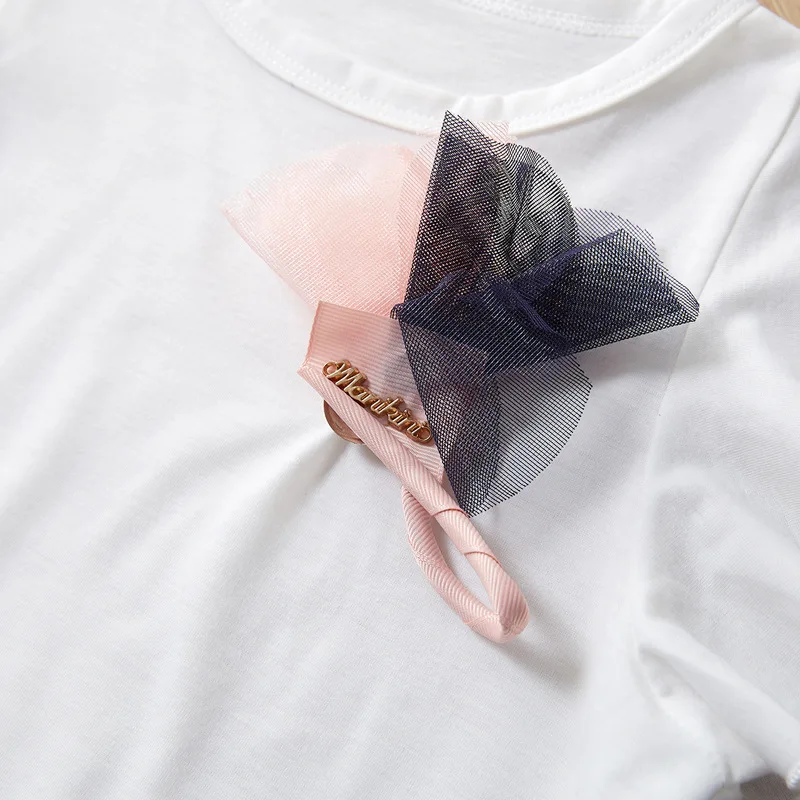 Одежда для девочек топ с рукавами крылышками и цветочным принтом футболка штаны