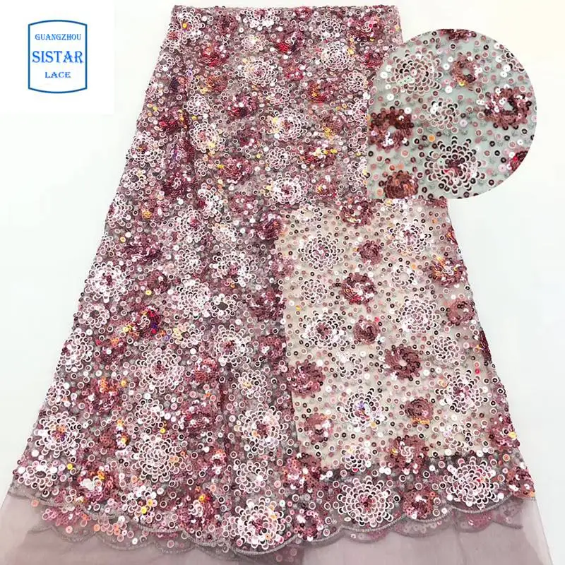 Золотое модное дизайнерское блестящее кружевное полотно Сетчатое кружево с