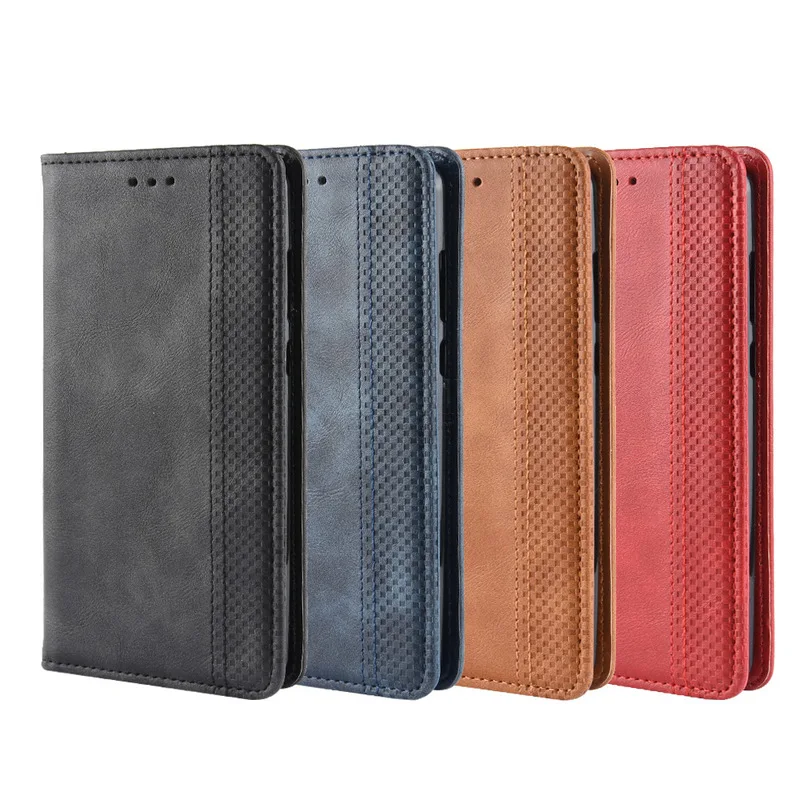 luxury retro slim magnetic leather flip cover for huawei p smart 2021 case book wallet card stand soft cover mobile phone bags free global shipping
