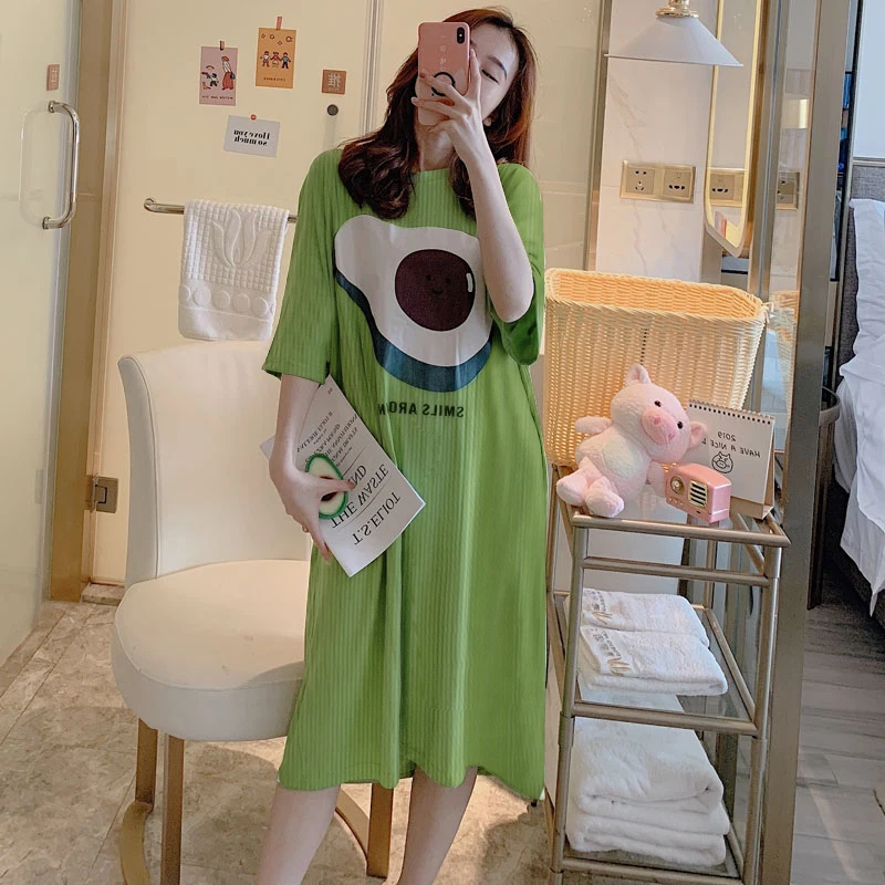 Женские платья для сна FallSweet размера плюс с карманами ночные рубашки авокадо