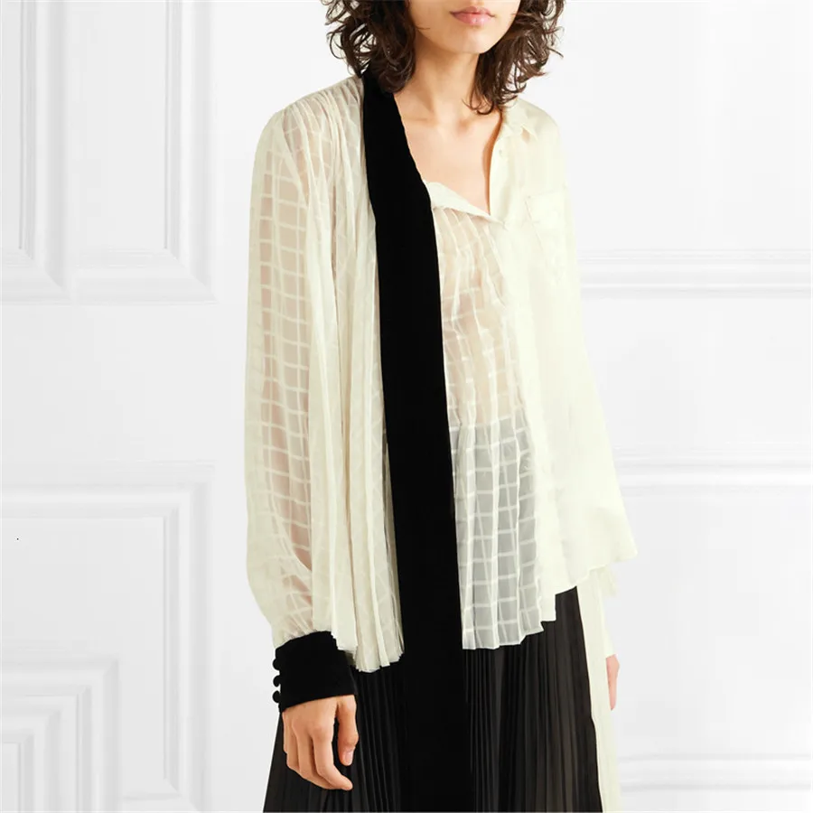 Женские топы и блузки весна 2020 Новое поступление с длинным рукавом Сексуальная