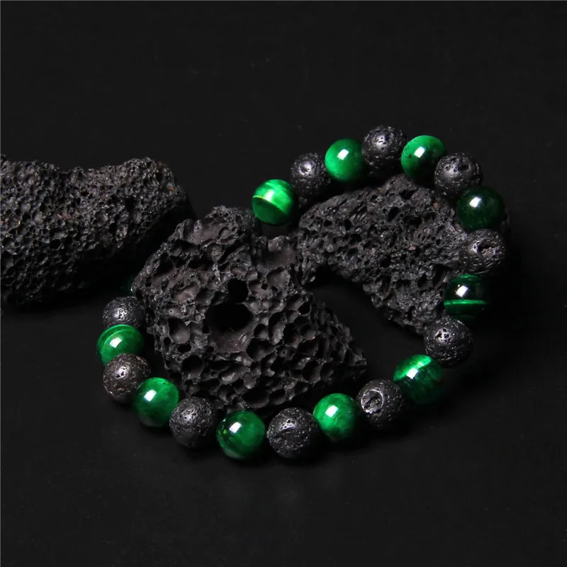 Новинка мужской браслет из черной лавы с исцеляющим балансом Буддой рейки