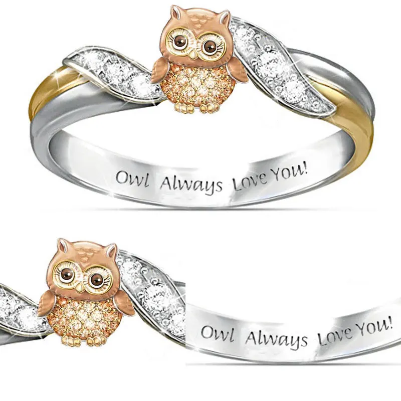 Lovely Cartoon Animal Owl Rings Crystal Children's Ring 2020 New Cute Baby Kids Birthday Gifts Fashion Girls Jewelry | Украшения и