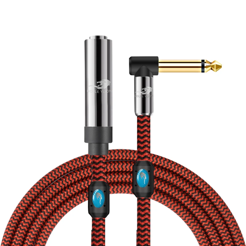 Hifi Audio Cable 1/4'' TS Mono 6.35mm 6.5mm Jack Male to Female for Mixer Guitar Amplifier Microphone Shielded Extension Cords