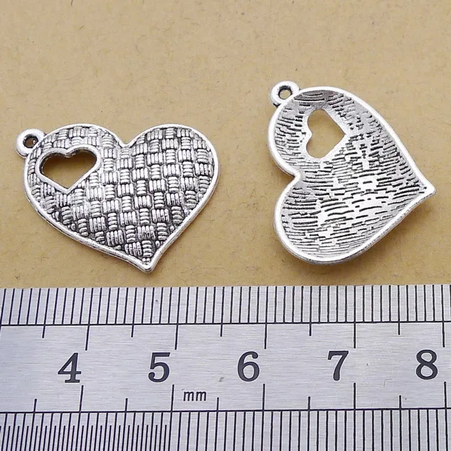 

Antique 50pcs/Bag Alloy Heart charms pendant DIY Jewelry Accessories 1.5 Grams charms for jewelry making