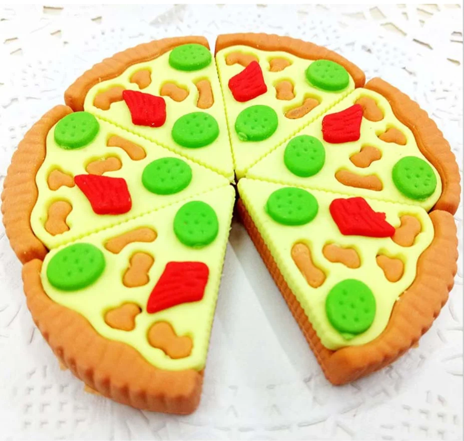 10 шт. милый мультяшный карандаш для пиццы ластик канцелярские товары школы