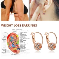 1 pairs magnetic therapy weight loss earrings bracelets lose weight body relaxation massage slim ear studs patch health jewelry