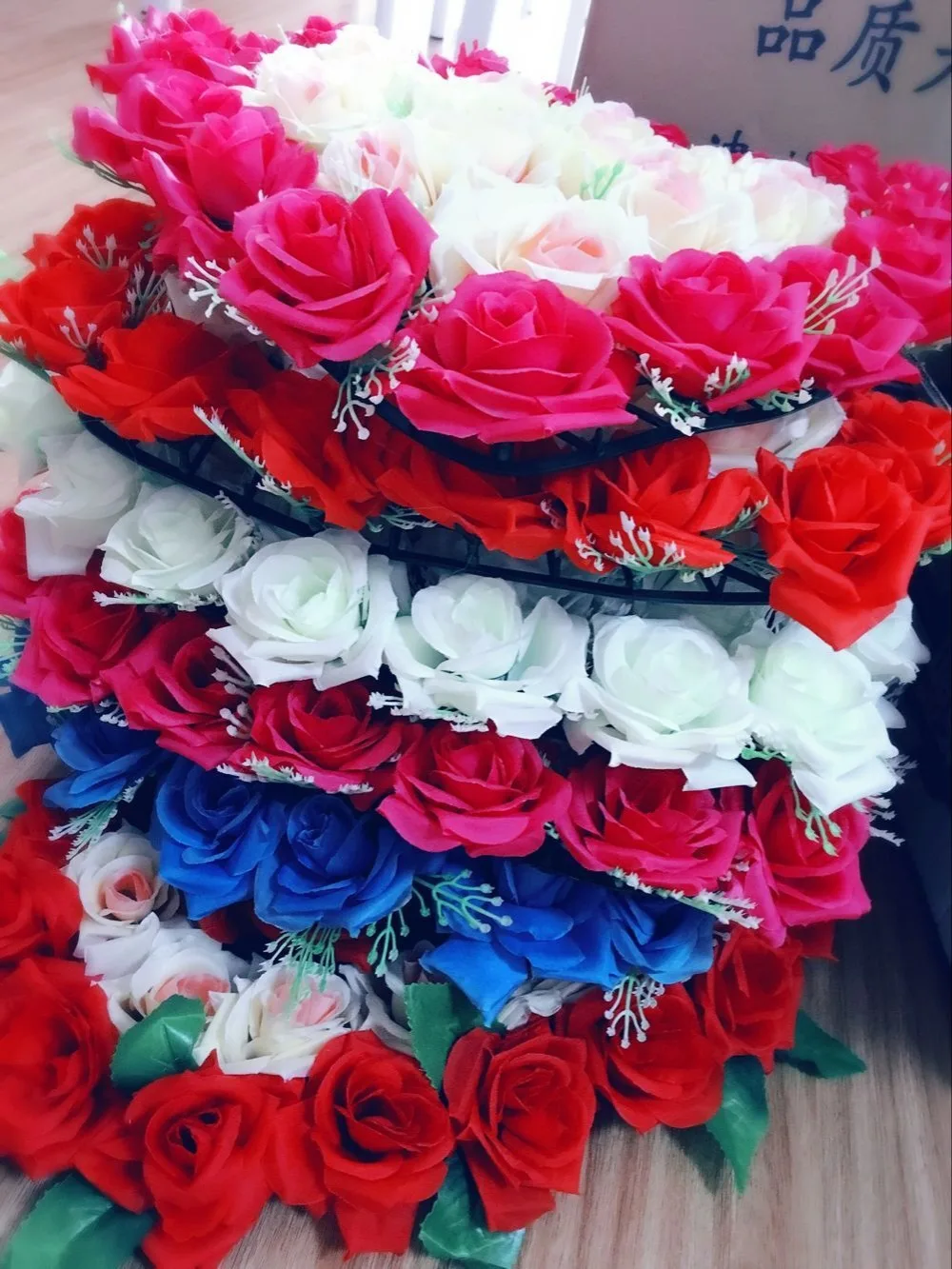 Искусственный Шелковый цветок свадебное украшение автомобиля в форме сердца