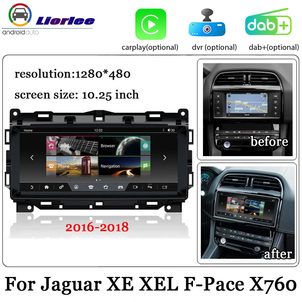 

Автомобильный DVD-плеер для Jaguar XE XEL F-Pace X760 2016 ~ 2018 радио Android Авто Стерео головное устройство Carplay навигация Мультимедийная система
