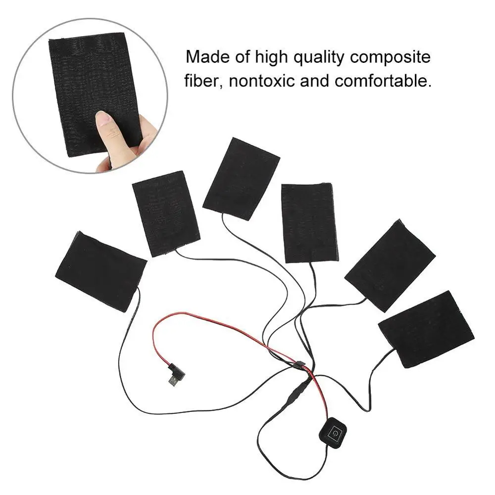 Обогреватель для куртки с электроподогревом USB 1 комплект уличная теплая зимняя