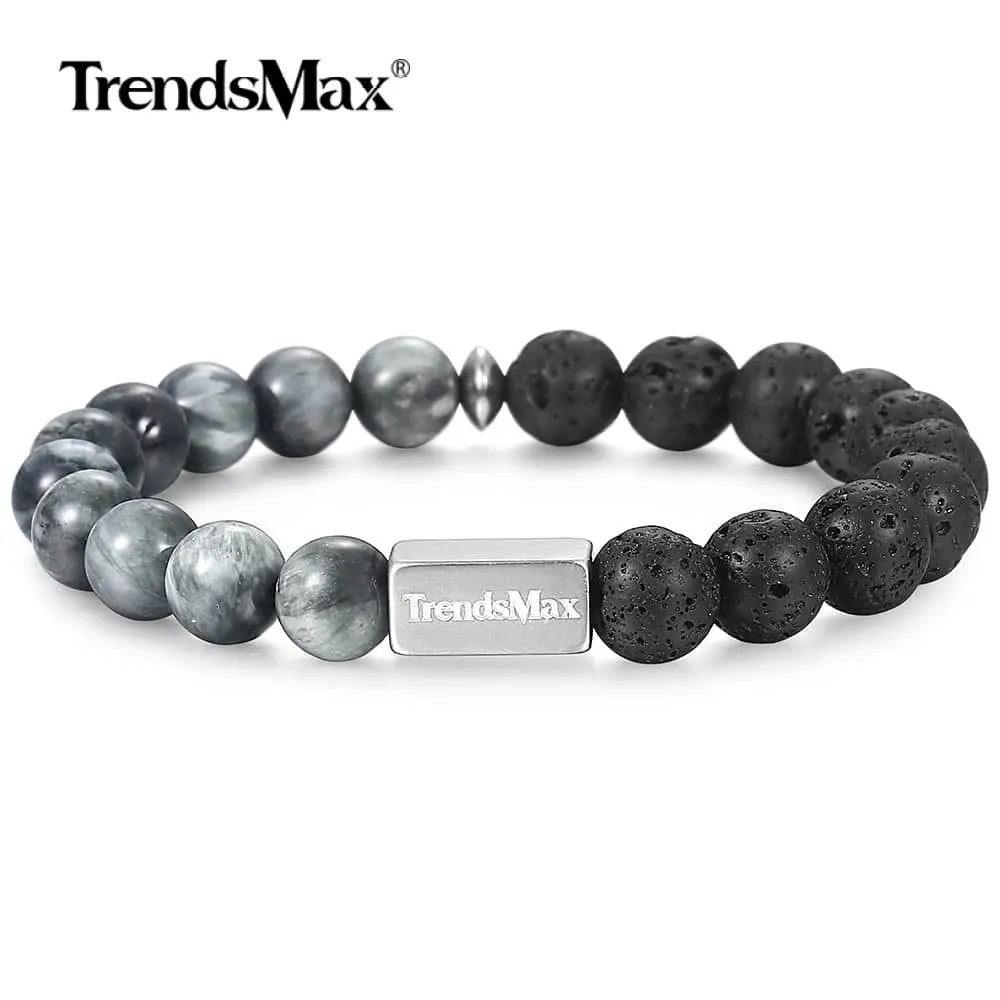 Браслет из натуральной лавовой яшмы с бусинами браслеты распылителем эфирного