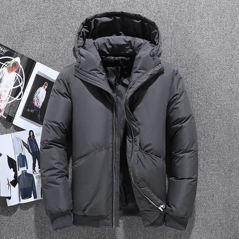 

2020 NEW Winter Warm White Duck Thick Down Cotton Jacket Veste Outwear Men's Snow Parka Hooded Jacket Coat C