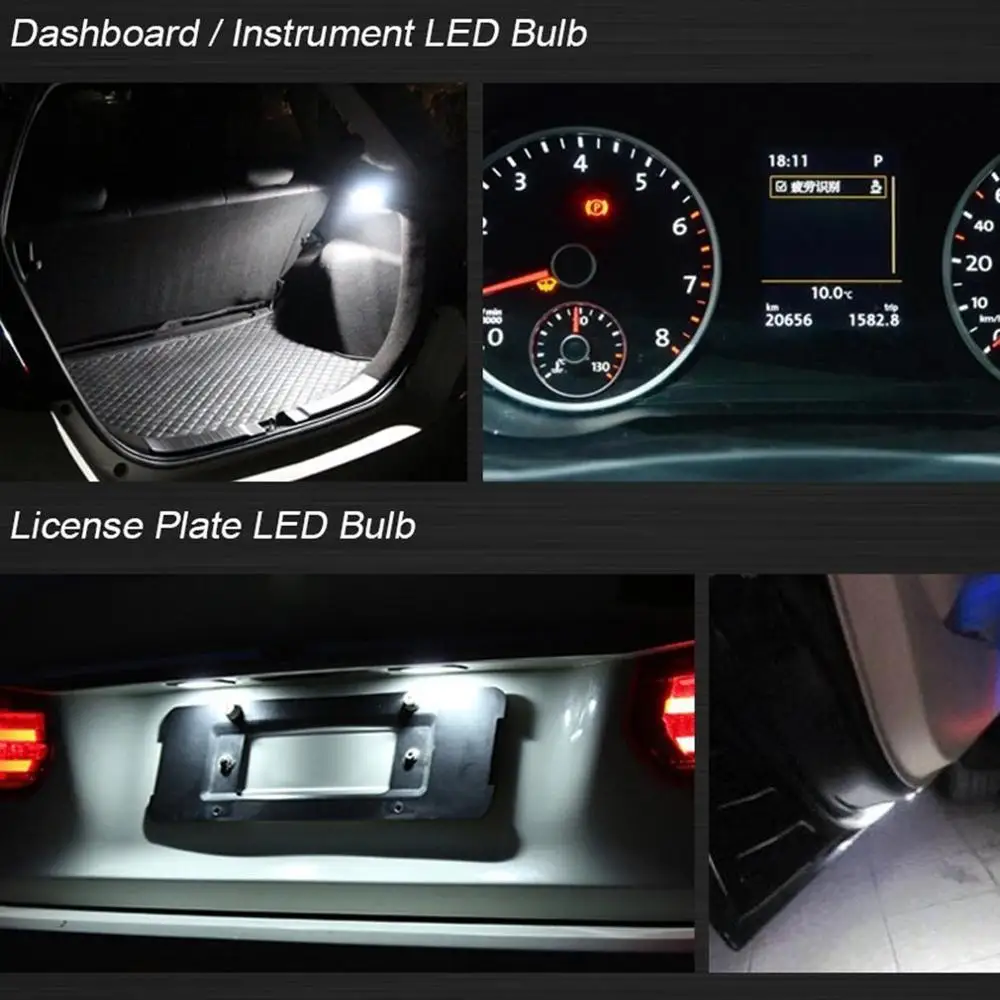 

10 Pieces Led Canbus W5W Led Bulb 6000K White Signal Dome Lamp Auto 12V / Reading License Plate Light Car Interior Lights