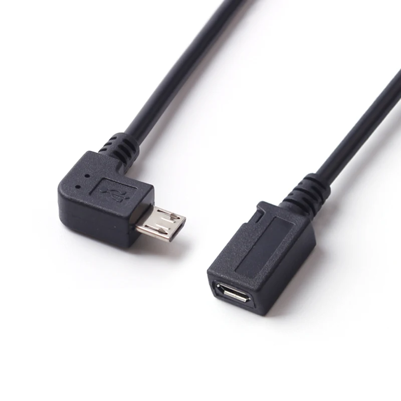 10 шт./лот 90 градусов под прямым углом Micro USB 5Pin мужской и женский M/F кабель