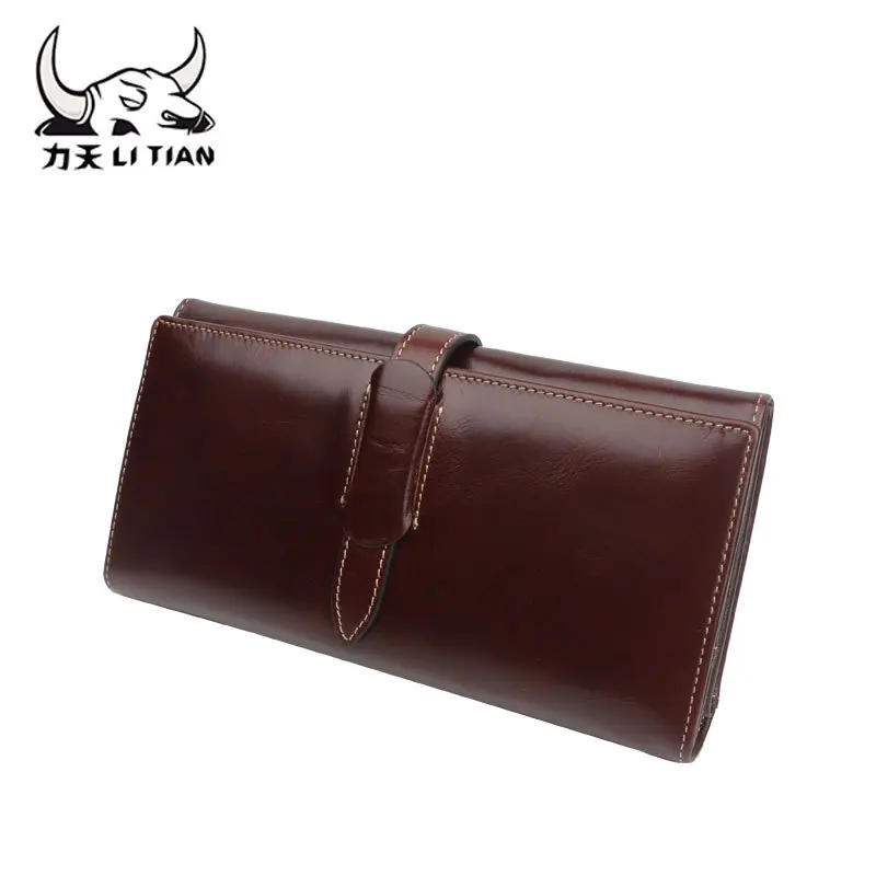 High Quality Women's Wallets Men's Business Clutches Large-capacity Credit Card Holders Crazy Horse Leather Wallets