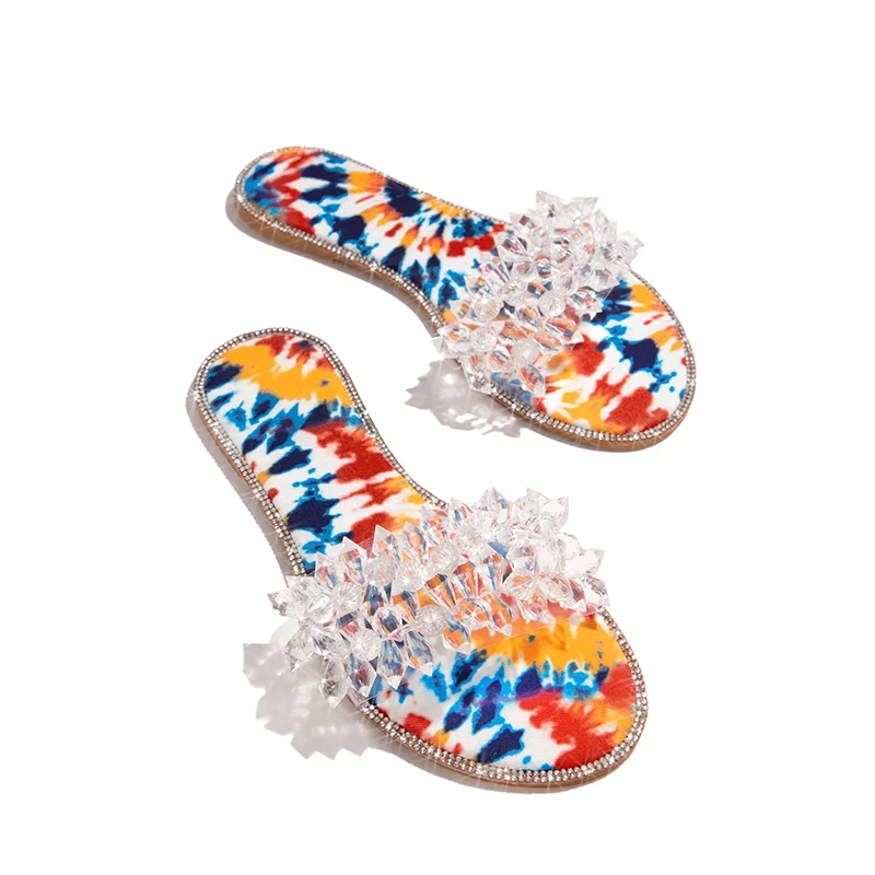 

Glitter Slippers Women Summer Sandals 2021 Fashion Bling Female Candy Color Flip Flops Beach Diamond Flat Shoes Outdoor Sandals