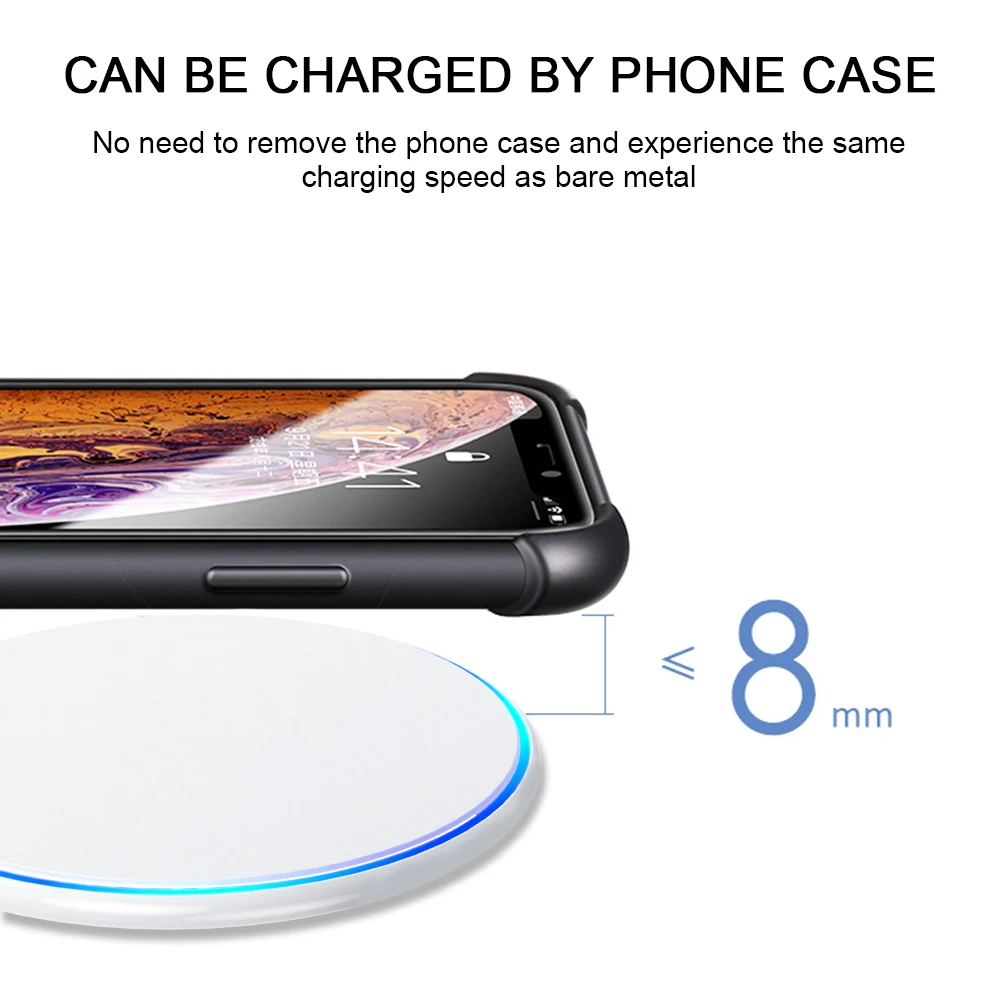 Беспроводное зарядное устройство Swalle для iPhone Xs Max X 8 Plus быстрая зарядка Samsung Note 9 S10
