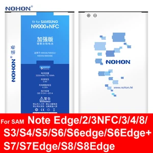 Nohon Батарея для samsung Galaxy Note 3 2 8 Edge Note 4 Note3 S3 S4 S5 S6 S7 S8 Edge + Note8 Note4 Note2 S6Edge для SAM батареи