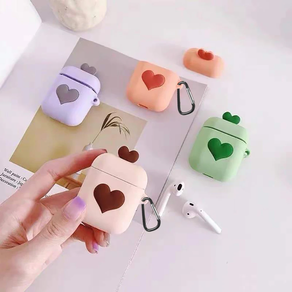 

3D-чехол для Airpods 2, силиконовый беспроводной защитный чехол с Bluetooth для AirPods 1, 2, симпатичный чехол