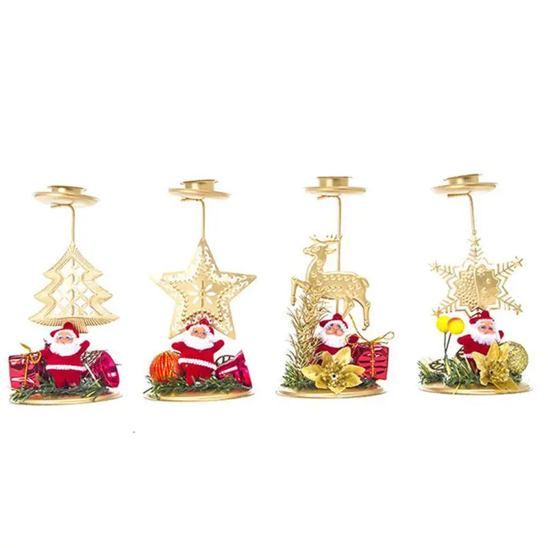 Рождественская Свеча Железный орнамент свеча Настольный Декор Фон домашний