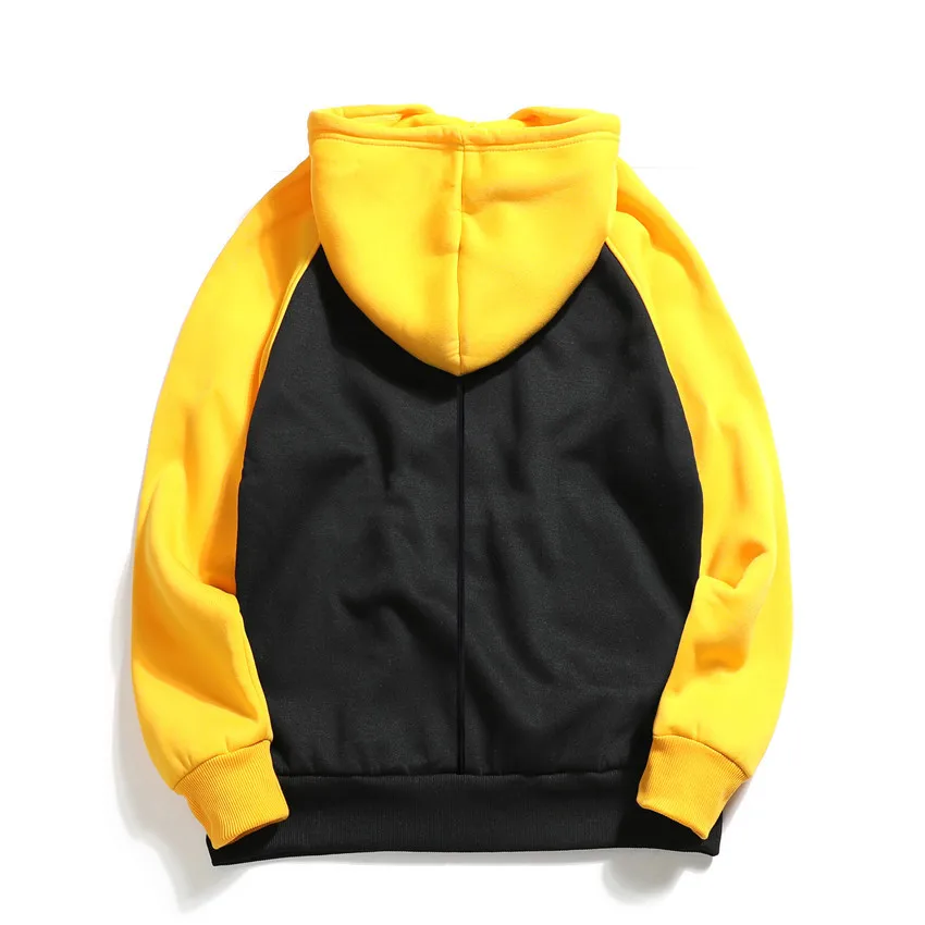 

Quality Brand Men Hoodie 2020 Patchwork Hip Hop Streetwear Men Pullover Sweatshirts Hoodies Mens Solid Color Hoodie Male