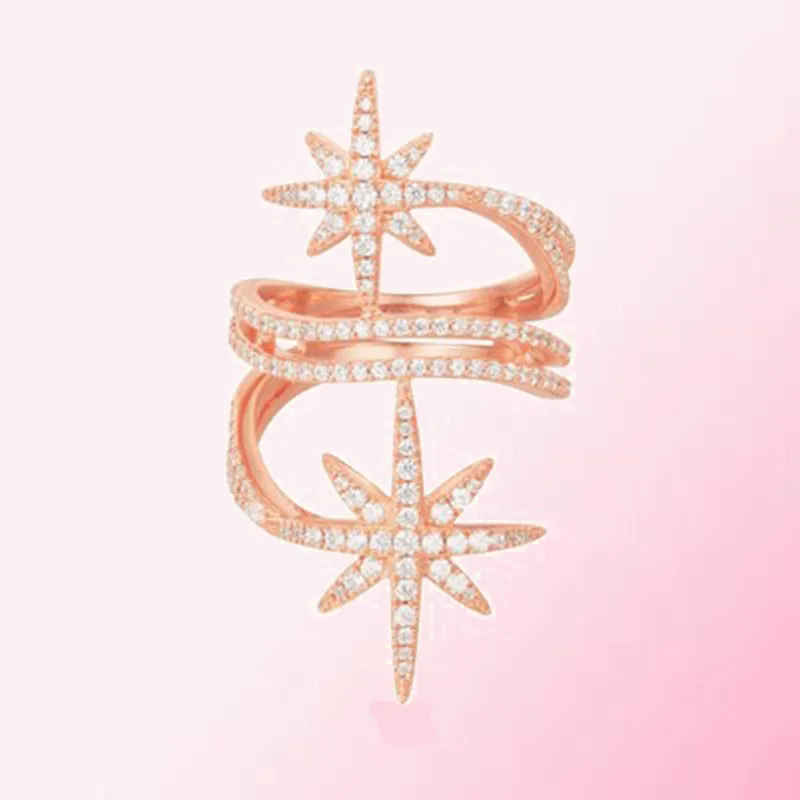 

1:1 Make 925 Sterling Silver Custom Surround Double-layer Meteor Fashion Design Ring