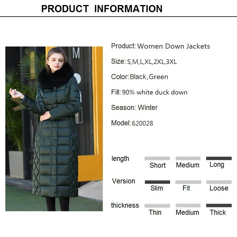 Женский пуховик зима 2019 воротник из лисьего меха высокое качество роскошный с