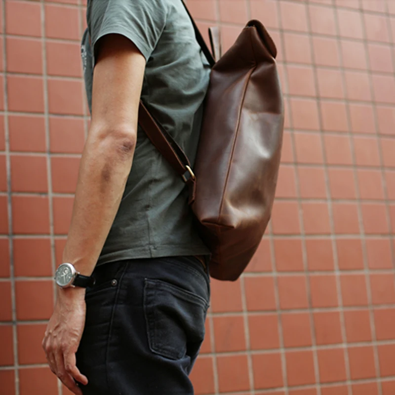 Мужской рюкзак из натуральной кожи с отделением для ноутбука|Мужские рюкзаки| |