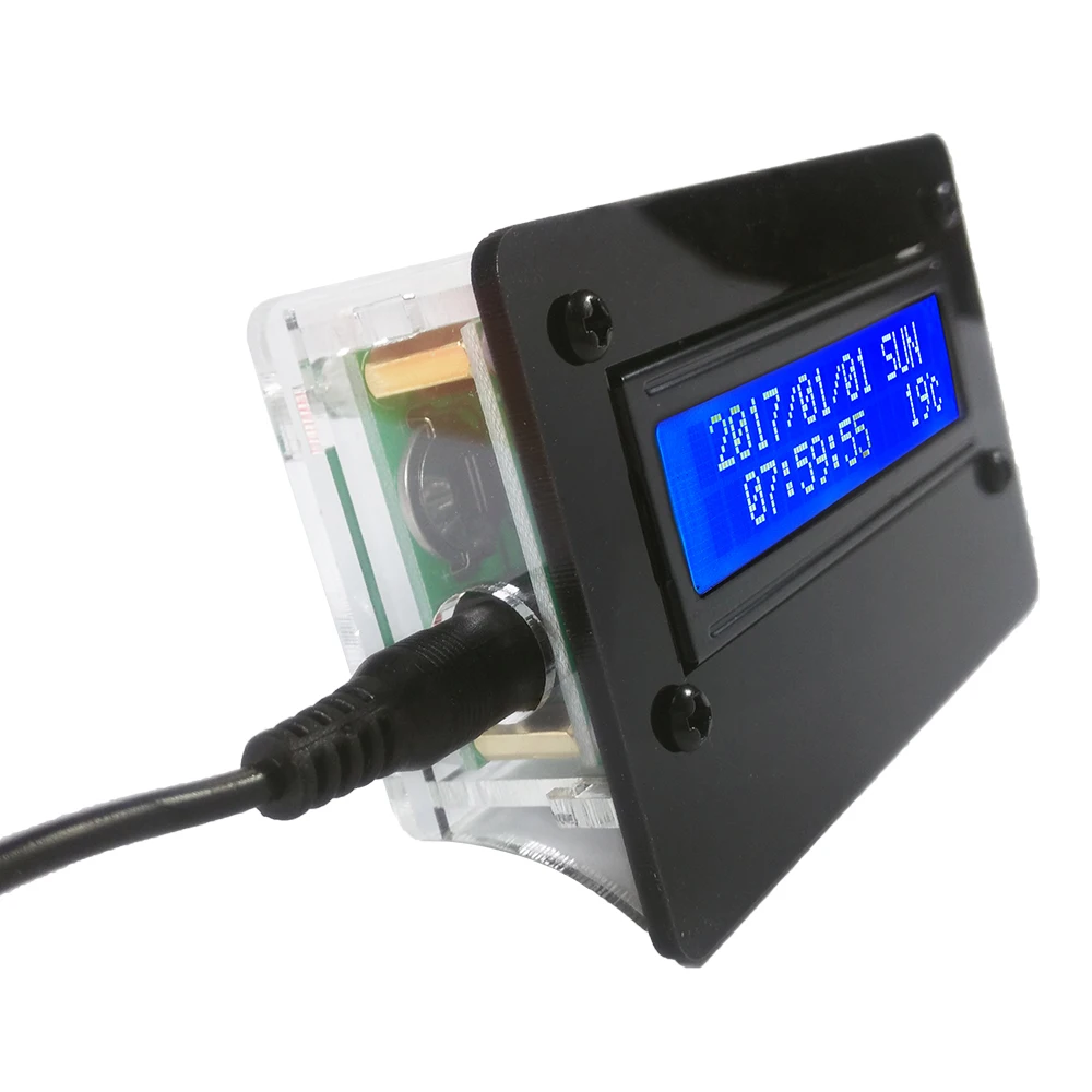 Новый набор цифровых часов с ЖК дисплеем DIY 1602 акриловым чехлом Отображение