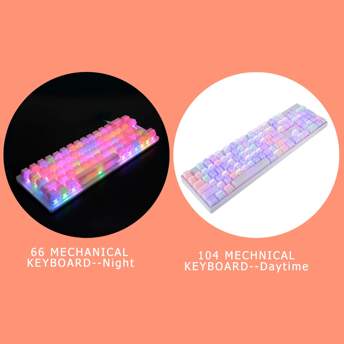 

109 key Jelly Keycaps Doubleshot Translucent OEM Profile Keycaps for DIY 60%/87 TKL/104/108 MX Switches Mechanical Keyboard