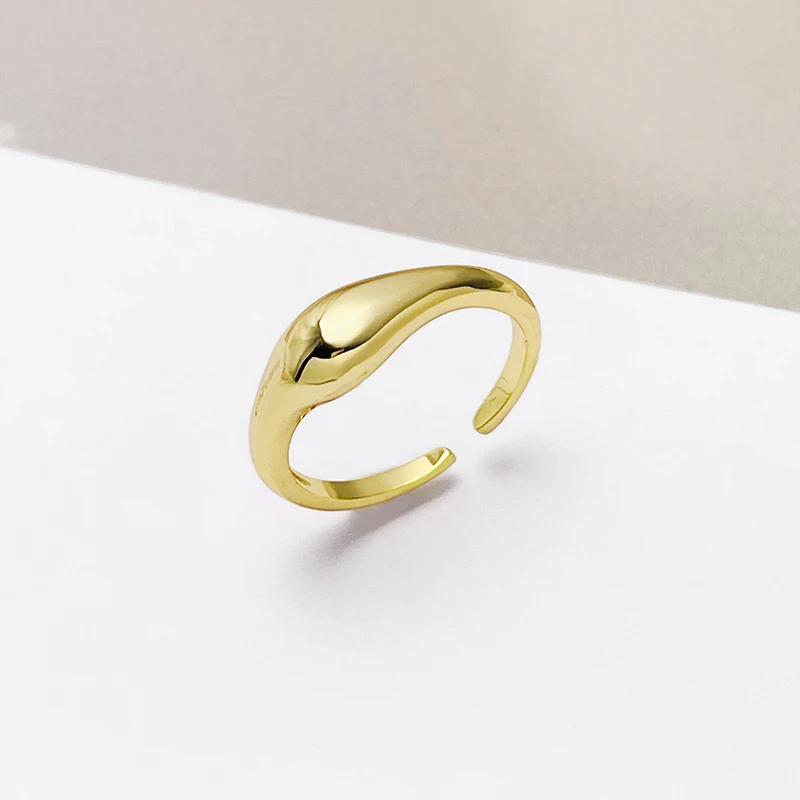 

Viennois Gold Color Stackable Rings for Women Adjustable Wedding Party Engagement Finger Rings Free Size Korean Girls Jewelry